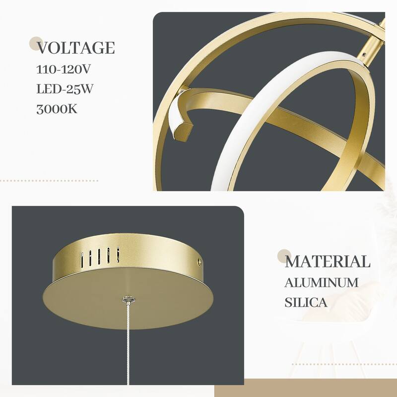 Small LED Orb Chandelier, Adjustable Pendent Light