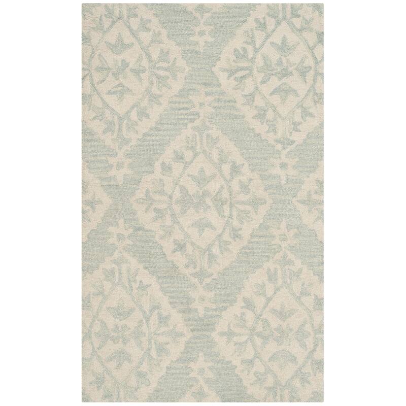SAFAVIEH Handmade Micro-Loop Hyeong Wool Rug - 2'6" x 4' - Light Blue