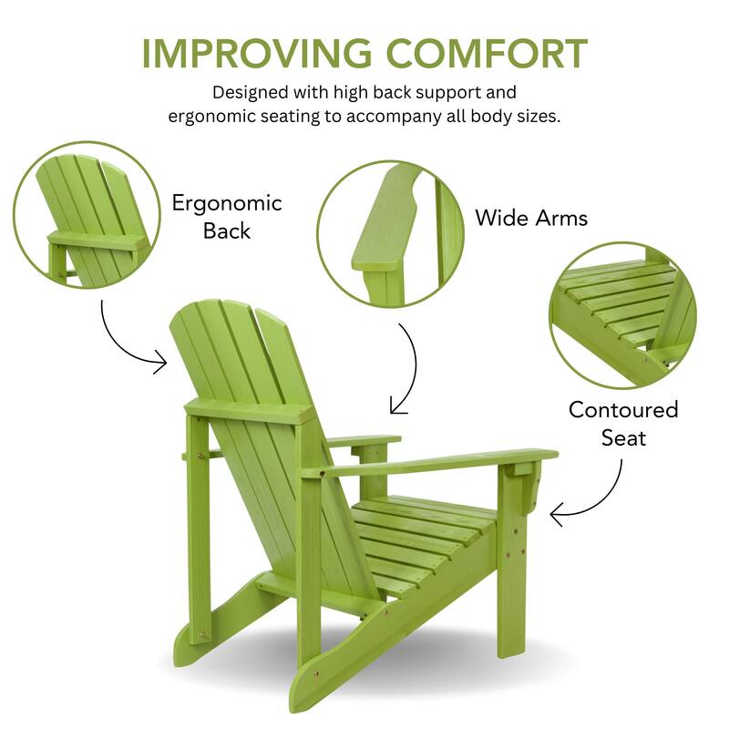 Laguna Outdoor Weather Resistant Wood Patio Adirondack Wood Chair