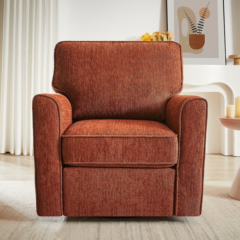 360°Swivel Chair Accent Barrel Armchair - Red