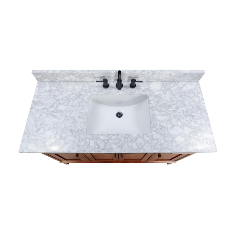 Madison 48 in. Single Sink Bathroom Vanity with Carrara Marble Top - 49"W x 22"D