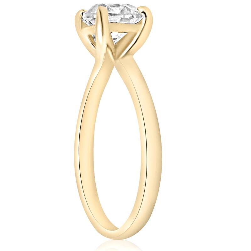 1 ct Round Diamond Solitaire Engagement Ring Yellow Gold
