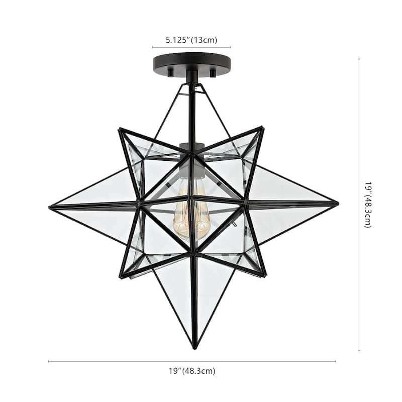SAFAVIEH Lighting Santina Flush Mount - 19" W x 19" D x 19" H - 19Wx19Dx19H