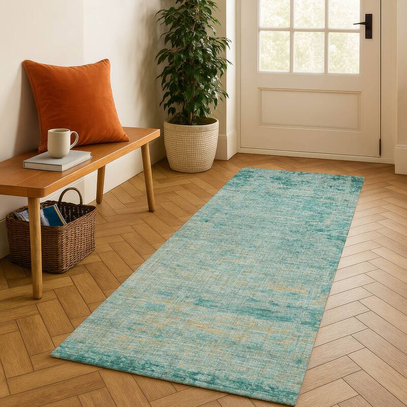 Premium Washable Super Soft Mayfield Rug - Teal - 2'3" x 7'6"