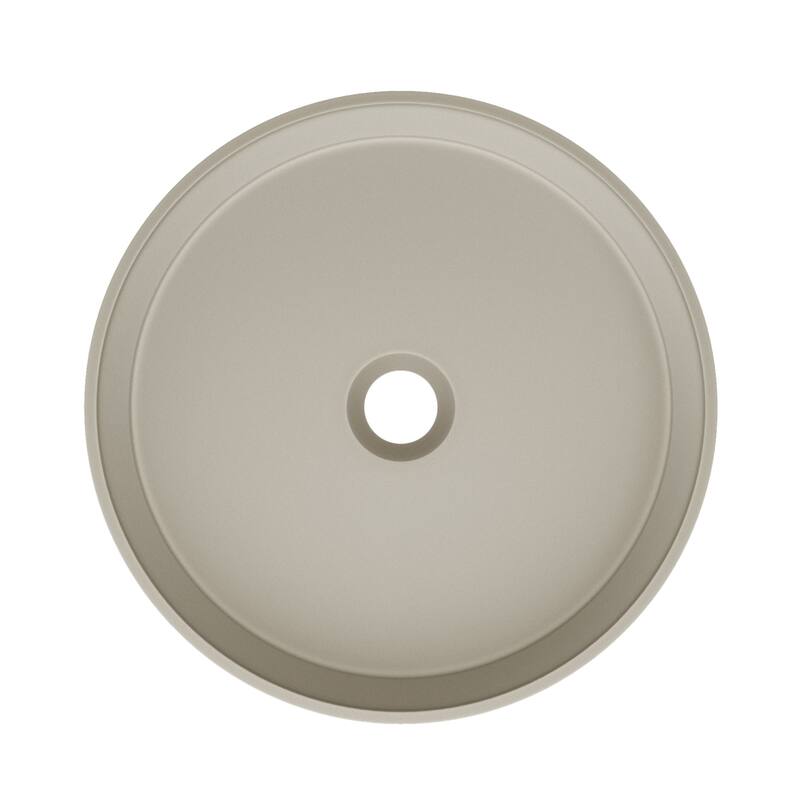 Lisse 14.5" Concrete Round Vessel Sink In Matte Taupe - 14.5