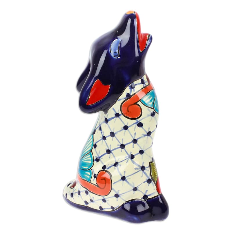 Novica Handmade Classic Howls Ceramic Sculpture