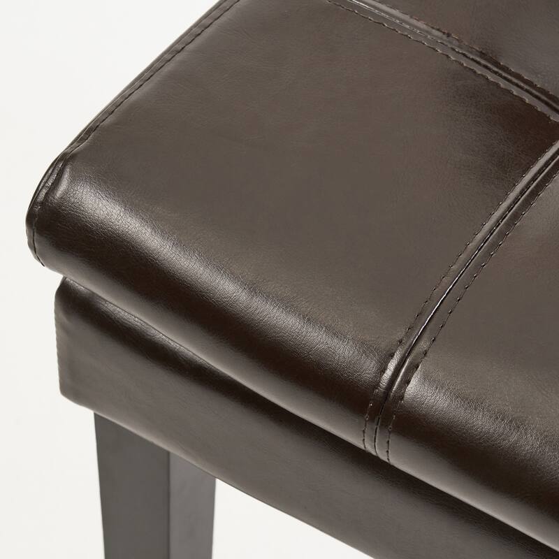Upholstered Dining Chair Set of 2, Vintage Faux Leather Dining Chair with Wood Legs Armless Kitchen Chair Ergonomic Dining Chair