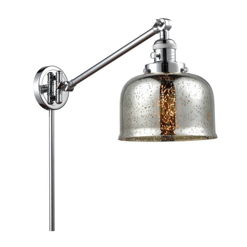Innovations Lighting Large Bell Single Light 25" Tall Wall Sconce / - Polished Chrome / Silver Plated Mercury