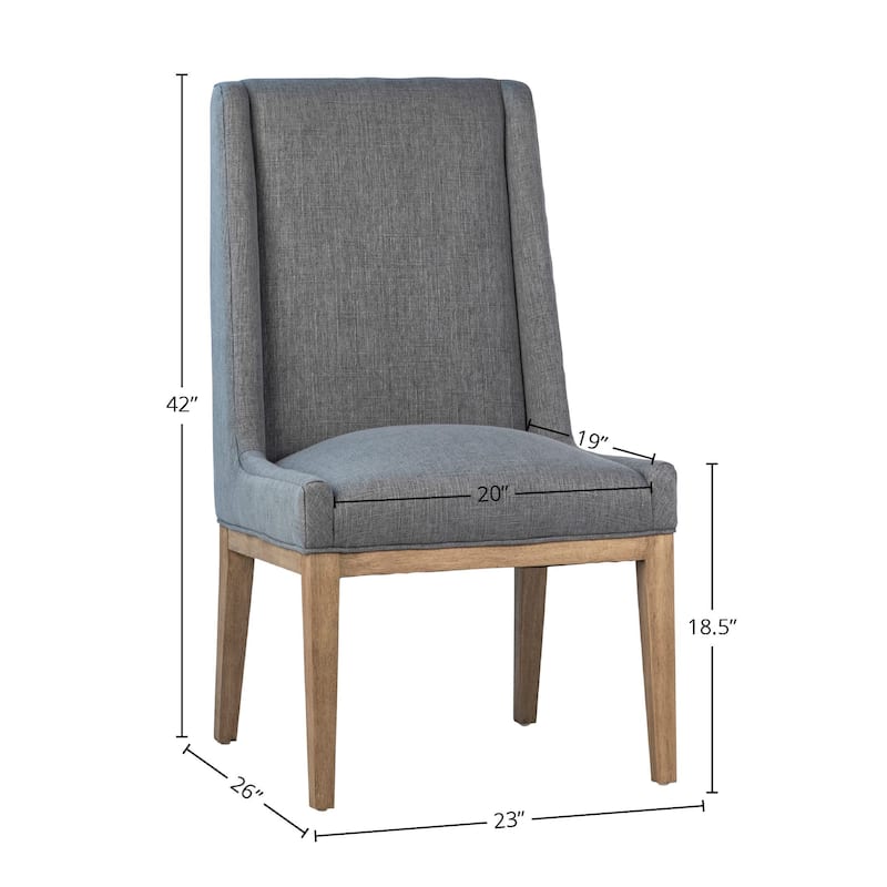 Oxford Cotton Blend Upholstered Dining Chair, Blue Grey