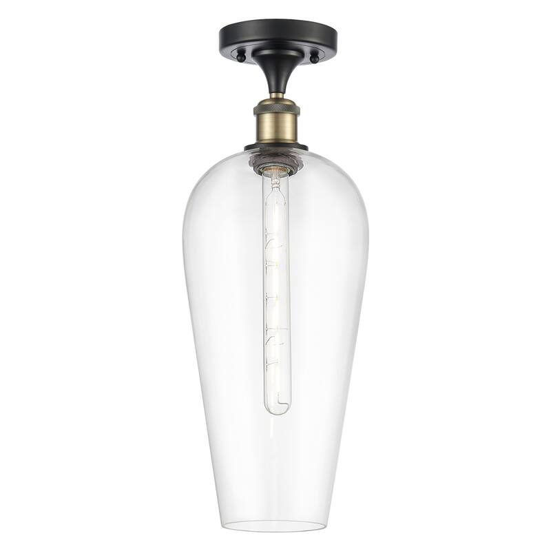 Innovations Lighting 516-1C-20-8 Chelsea Semi-Flush Chelsea 8" Wide - Black Antique Brass / Clear