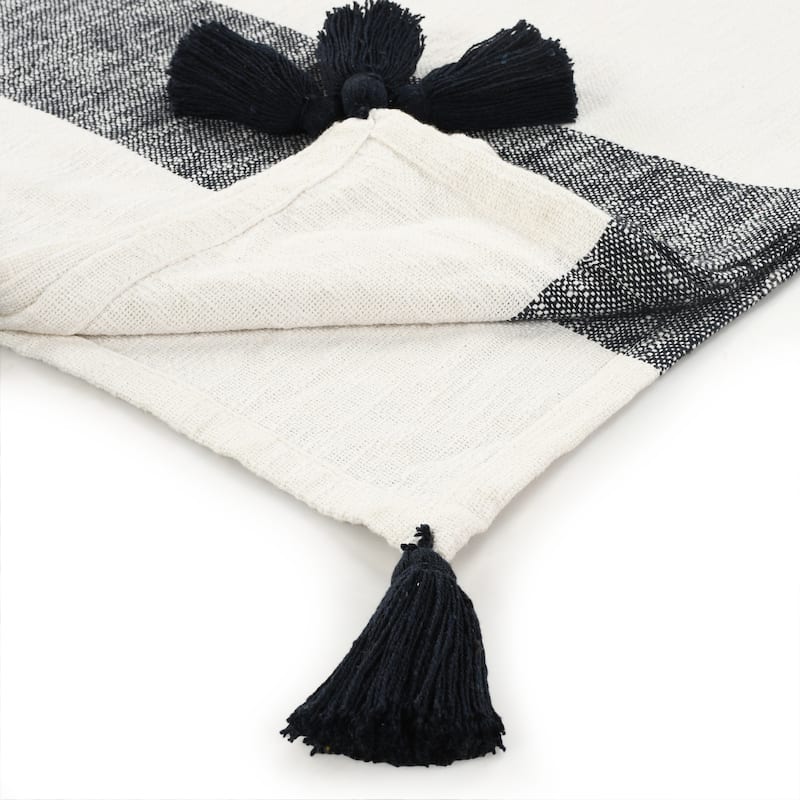 Sevita Striped Hand-Woven Cotton Standard Size Throw Blanket