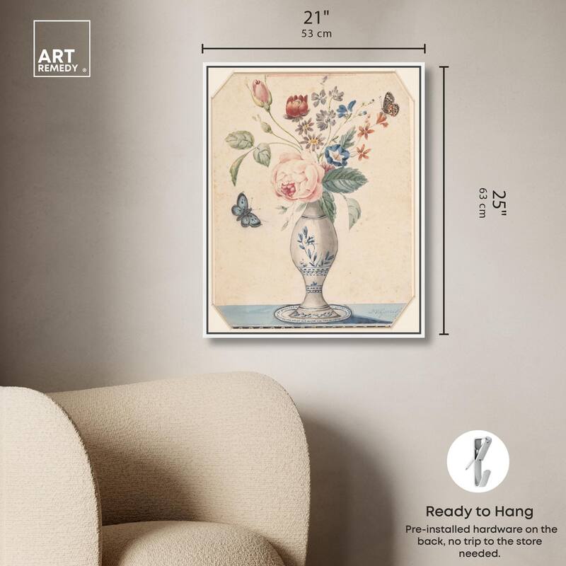 Vase with flowers 1850 Canvas by Art Remedy