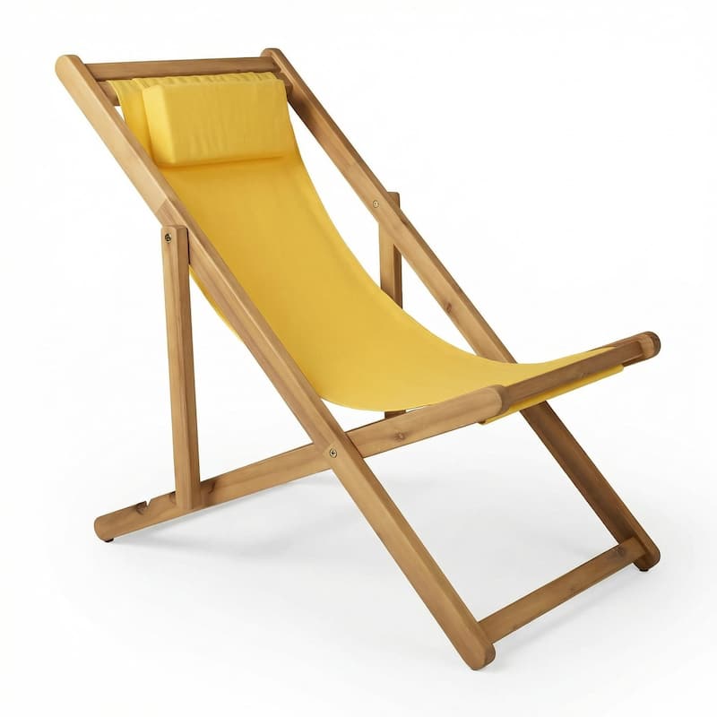 Adjustable Sling Chair Set with Sunbrella Fabric - Canvas Sunflower