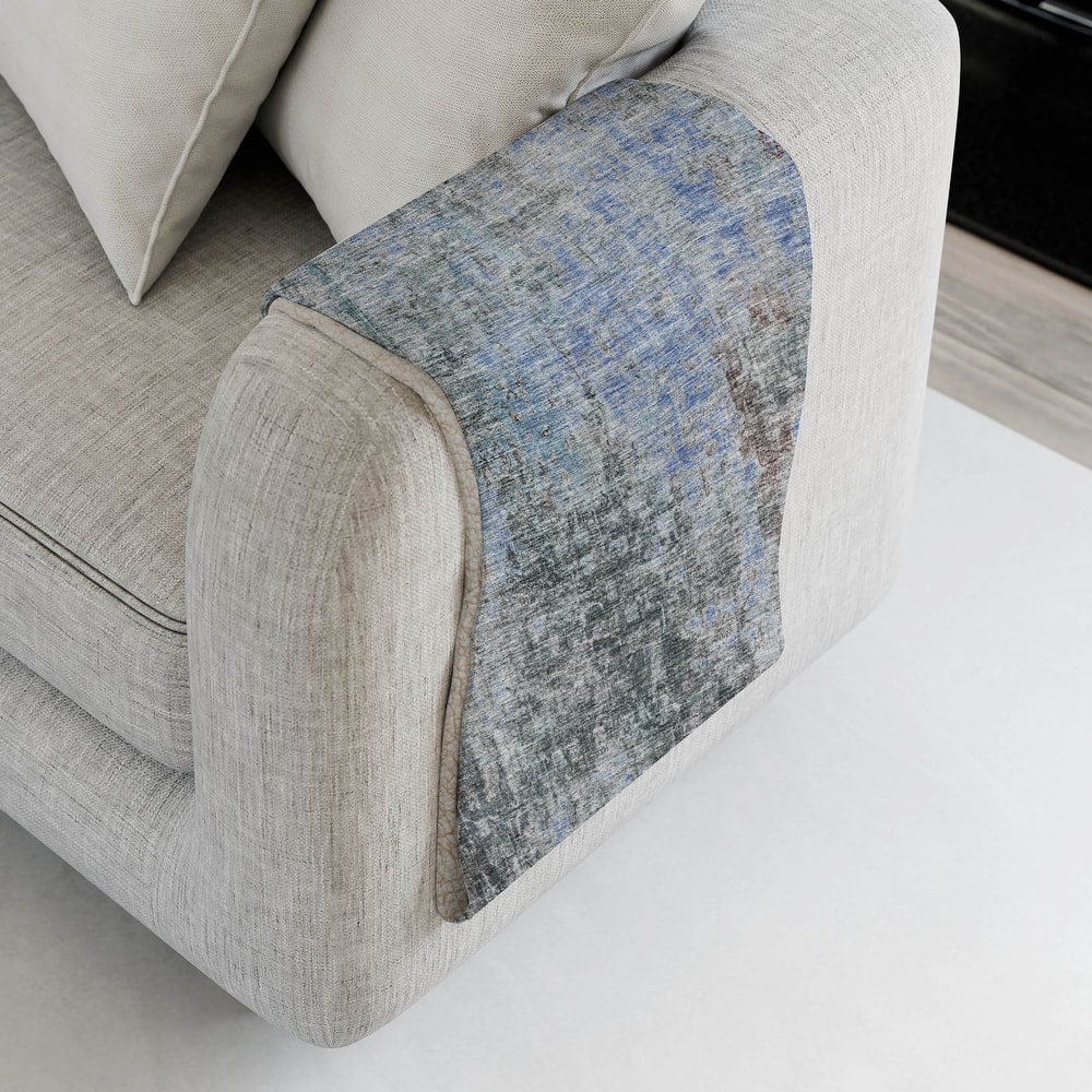 Premium Machine Washable Modern Abstract Sherpa Throw Blanket