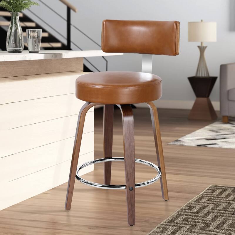 Faux Leather Upholstered Swivel Counter/ Bar Stools Set of 1/2/4