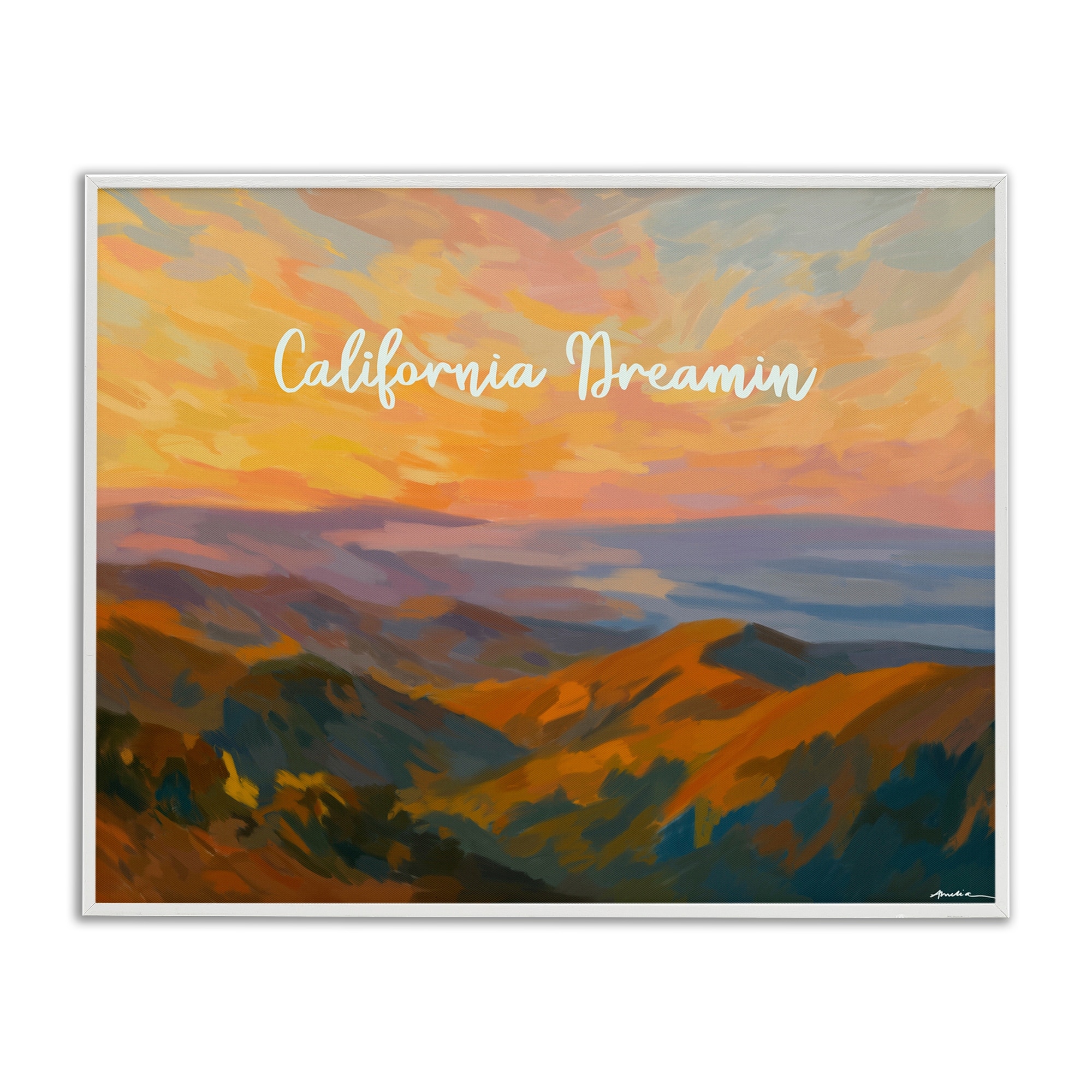 Stupell California Dreamin' Mountains Framed Giclee Art Design By Amelia Noyes