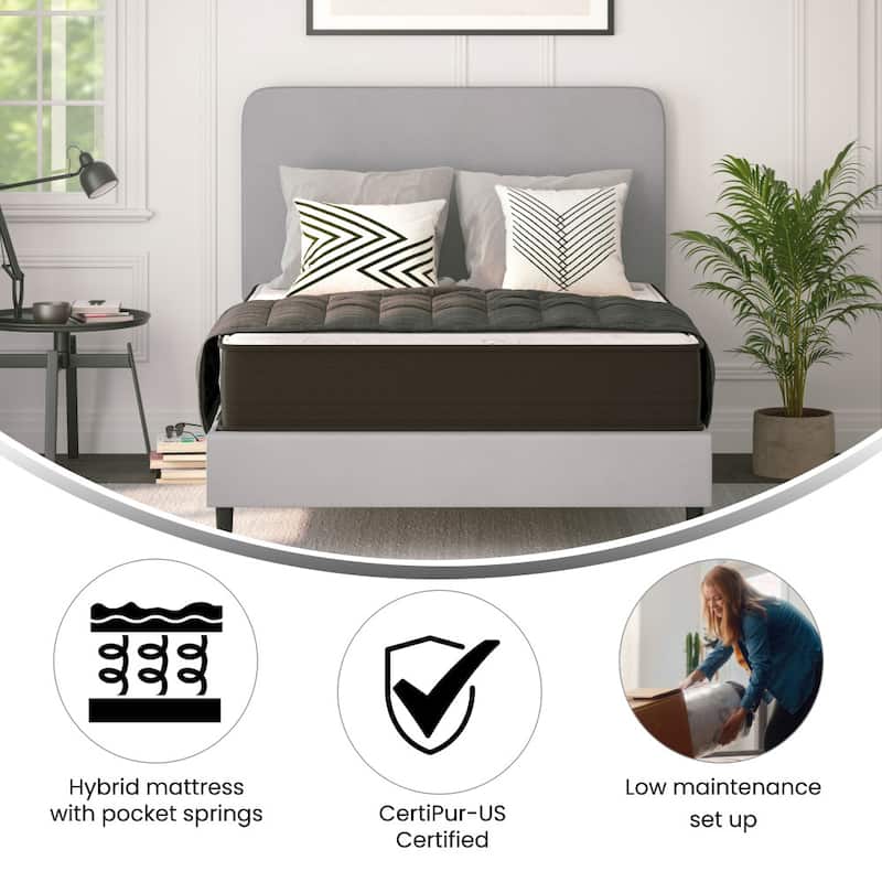 10" Hybrid Foam and Pocket Spring Mattress, Mattress in a Box