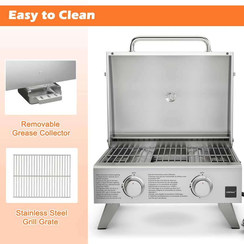 Costway 20,000 BTU Portable Gas Grill with Lid & Handle Top - See Details
