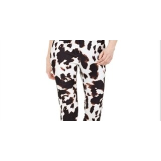Calvin Klein Women's X Fit Cow Print Slim Ankle Pants Black Size