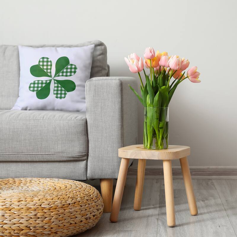 Checkered Clover Accent Pillow