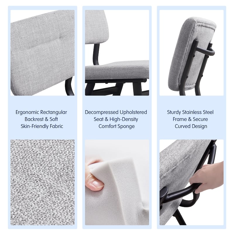 Subrtex(Set of 2) Parsons Upholstered Stainless Steel Frame Dining Chair