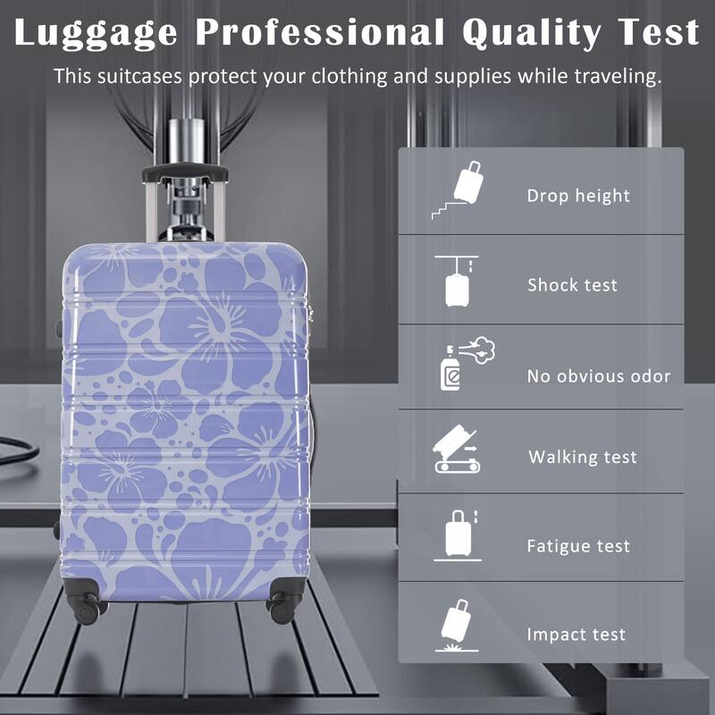 3-Piece, Modern Luggage Sets, Lightweight Luggage with Silicone Handles and Combination Lock, for Boarding Travel, Blue