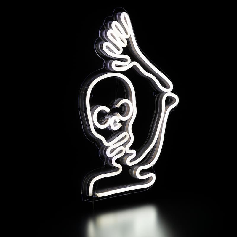 LED Skeleton Neon Lighted Halloween Wall or Window Decoration - 15"