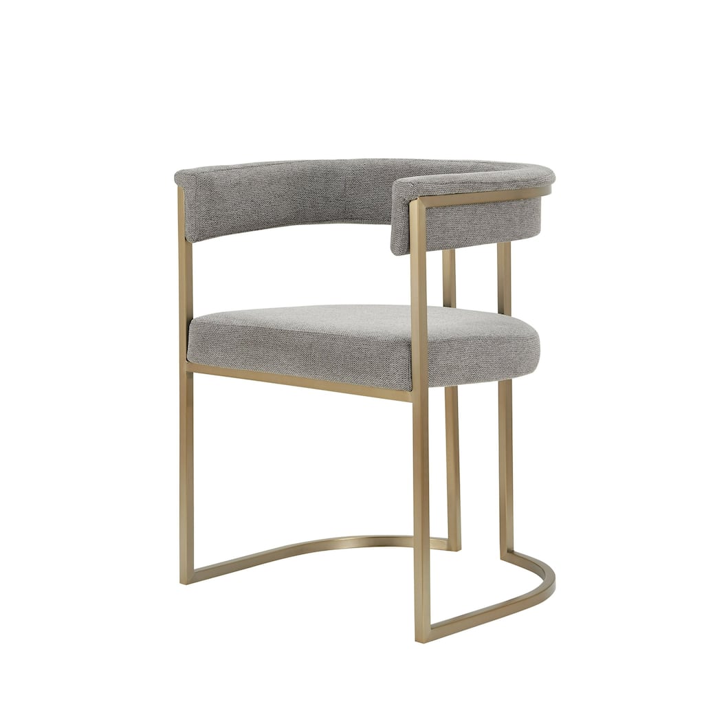 Modrest Byron Modern Grey Fabric & Antique Brass Dining Chair