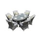 preview thumbnail 9 of 8, 7-Piece Patio Wicker Dining Set with 6 Dining Chairs