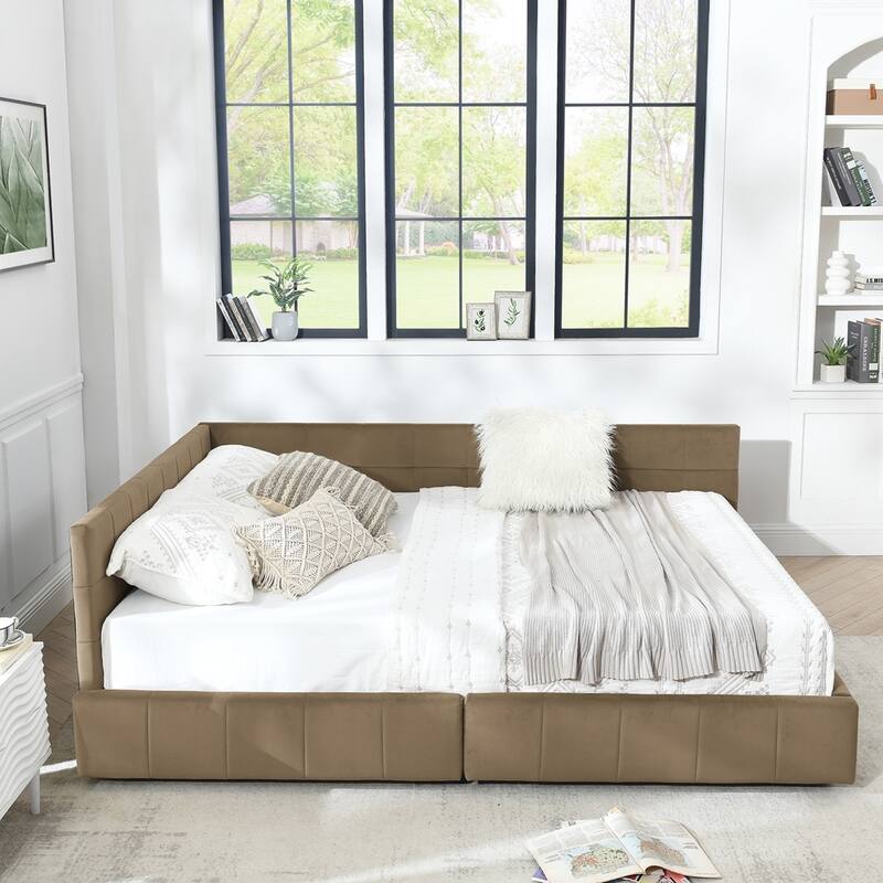 Bedroom Storage Upholstered Tufted DayBed With 2-Drawers