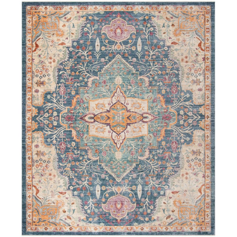 SAFAVIEH Illusion Julisa Vintage Boho Oriental Viscose Rug with Fringe