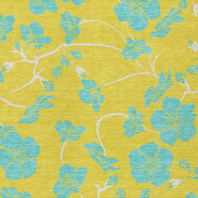 HomeRoots Floral Transitional Rectangle Outdoor Rug
