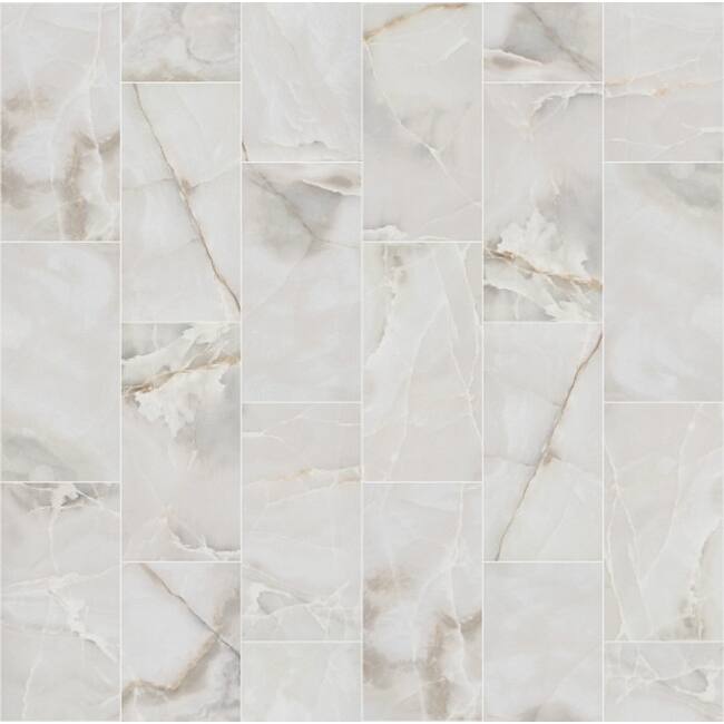 Shaw Gemstone - 12" x 24" Rectangle Tile - Polished Marble Visual - - White