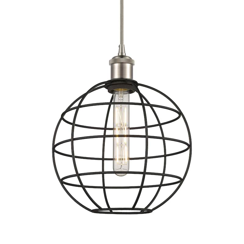 Innovations Lighting 516-1P-13-10 Lake Placid Pendant Lake Placid 10" - Satin Nickel / Matte Black