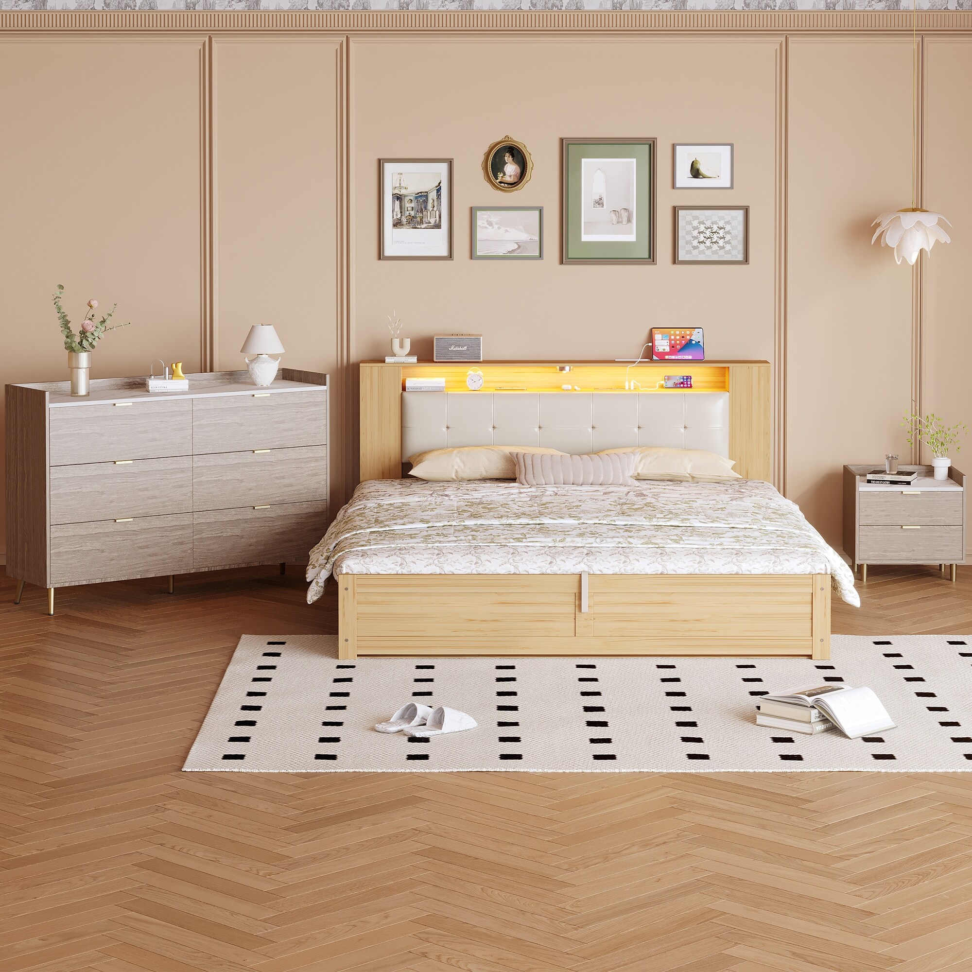 Yellow Queen Size Natural Beds Bed Bath & Beyond