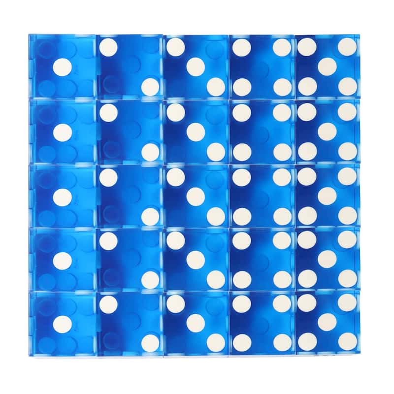 GSE™ 25-Pack AAA Grade 19mm Casino Craps Dice with Matching Serialized Numbers for RPG, Dice Stacking, Yahtzee Dice Games - Blue
