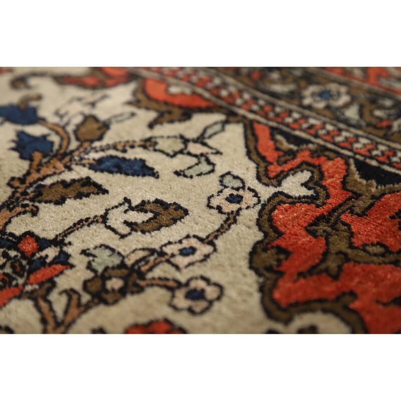 Pre-1900 Antique Vegetable Dye Sarouk Farahan Persian Wool Carpet - 4'5" x 6'10"