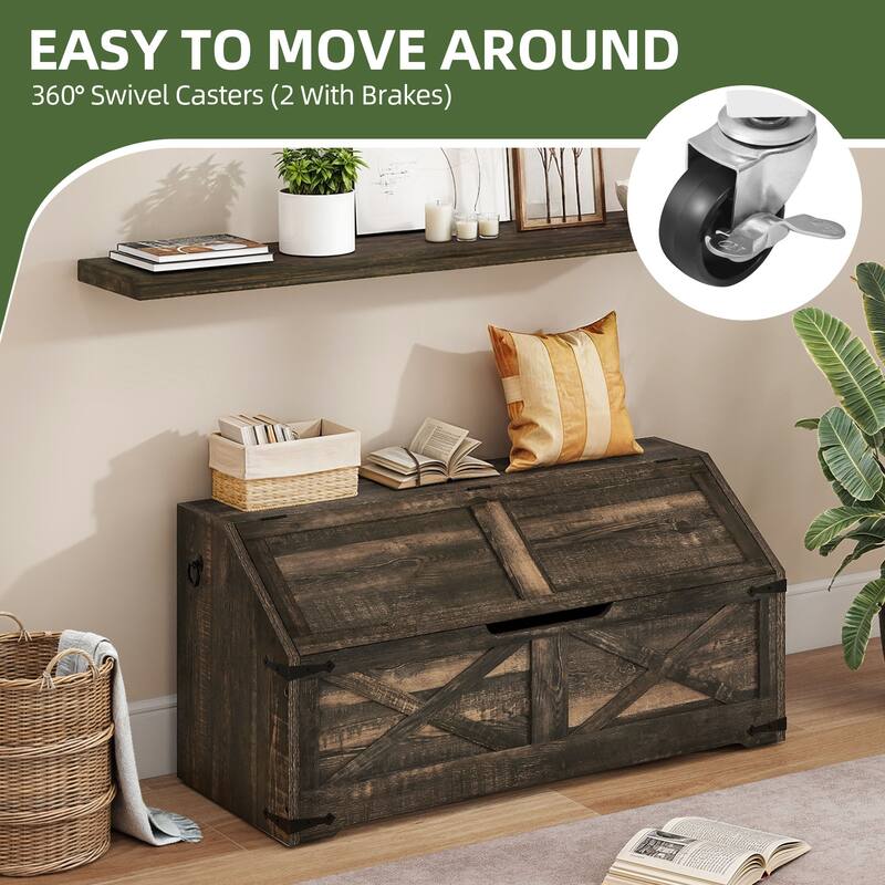 39" Lift-Top Storage Chest Storage Bench Organizer for Entryway, Bedroom, Living Room