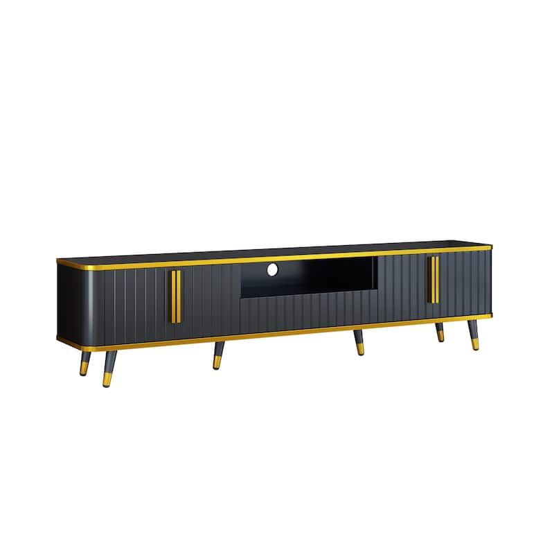 TV Stand with Open Storage Shelf for TVs Up to 85" - Black