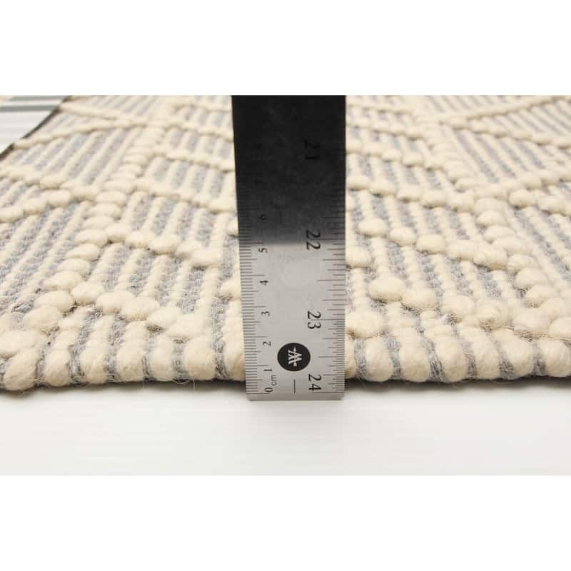ECARPETGALLERY Braid weave Sienna Grey Wool Rug - 5'0 x 8'0