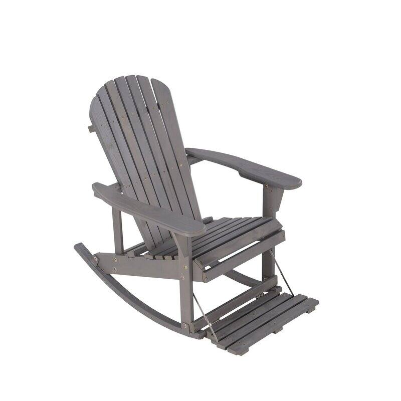 Zero Gravity Collection Adirondack Rocking Chair with Built-in Footrest (2 Pack)