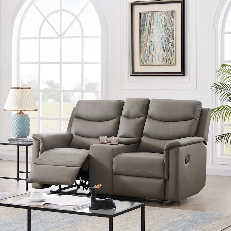 2-Seater Motion Sofa Black Pu