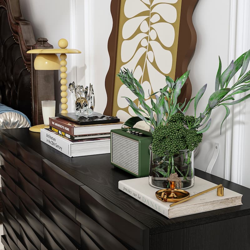 Sleek Black Buffet Cabinet Home Decor Console Table Side Table Wood