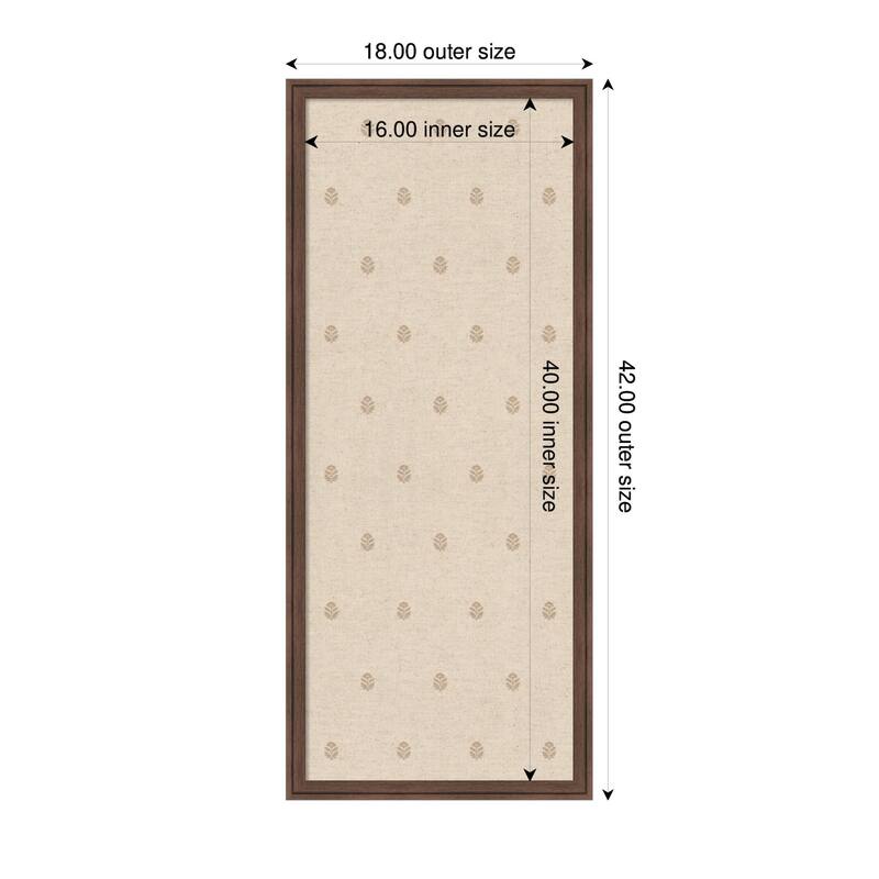 Kate and Laurel Pinboard Beige Botanical Block Print