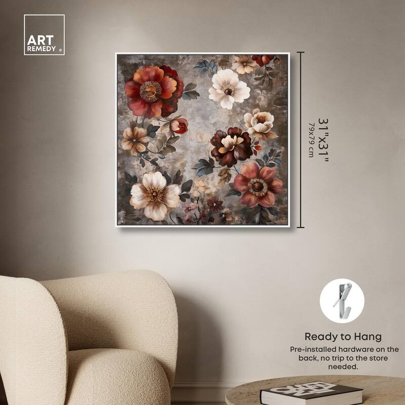 Dusk Dahlias Canvas by Art Remedy