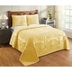 preview thumbnail 1 of 9, Better Trends All Season Chenille Bedspread w/Sham Set 100% Cotton Soft Lightweight Medallion Design Coverlet Trevor Collection Yellow - Full