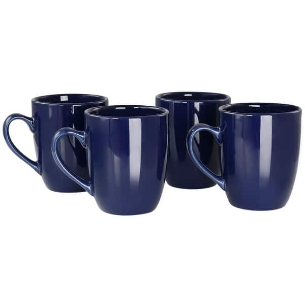 Simply Essential 4 Piece Stoneware 14.4oz Coffee Mug Set in Navy Blue - Bed  Bath & Beyond - 38446241