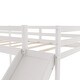 preview thumbnail 7 of 7, L-Shaped Twin Loft Bed with Ladder & Slide for 2 Kids, Solid Pine Loft Bedframe with Safety Guardrail & Under Bed Storage Space