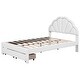 preview thumbnail 11 of 10, Kids Full Bed Frame Upholstered Platform Bed with LED Seashell Shaped Headboard and 2 Drawers, No Box Spring Needed, White