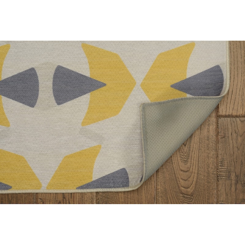 Indoor/Outdoor Water Resistant Boynton Navy & Ivory Washable Area Rug Washable Area Rug - 2' x 3'